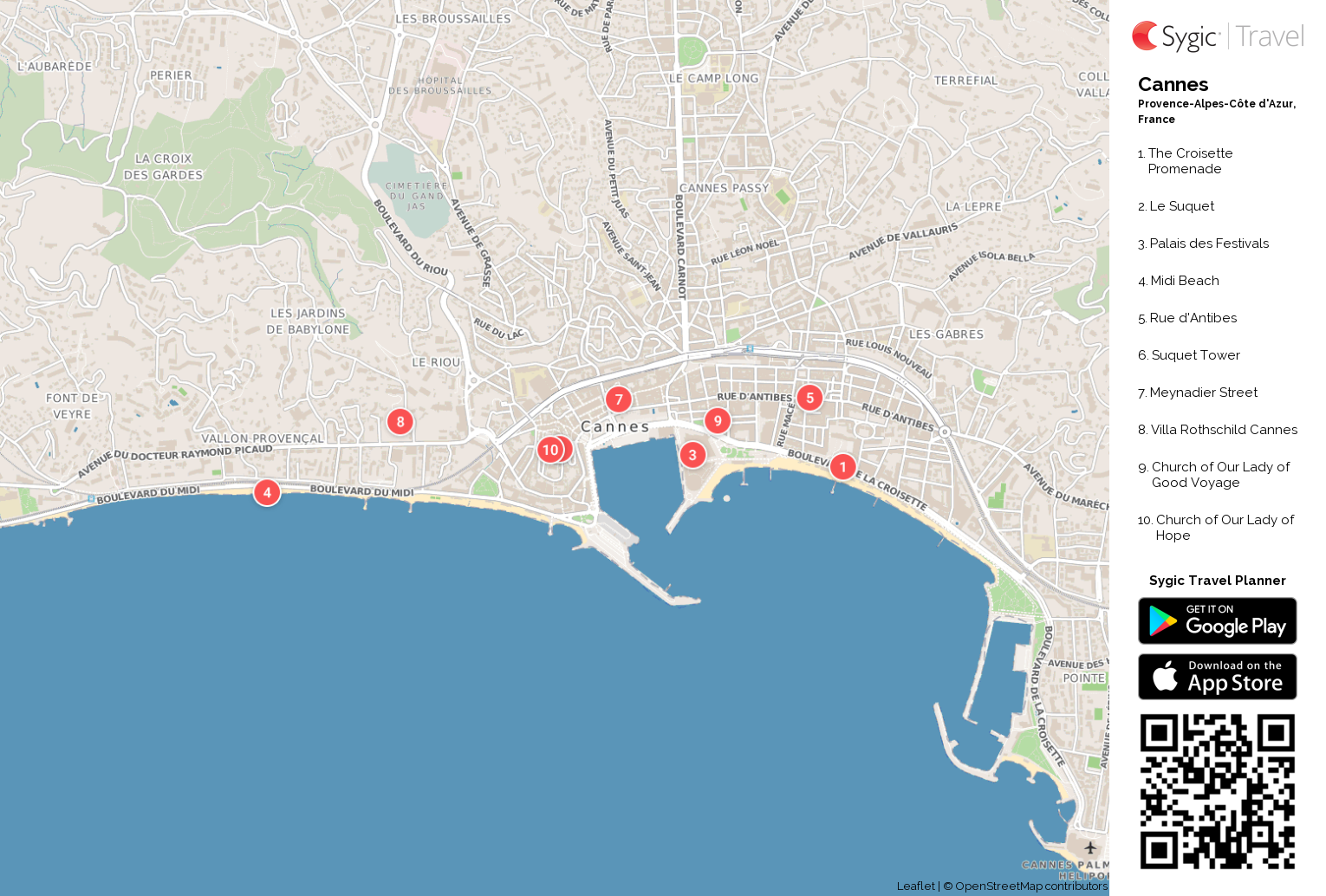 Cannes Printable Tourist Map Tripomatic