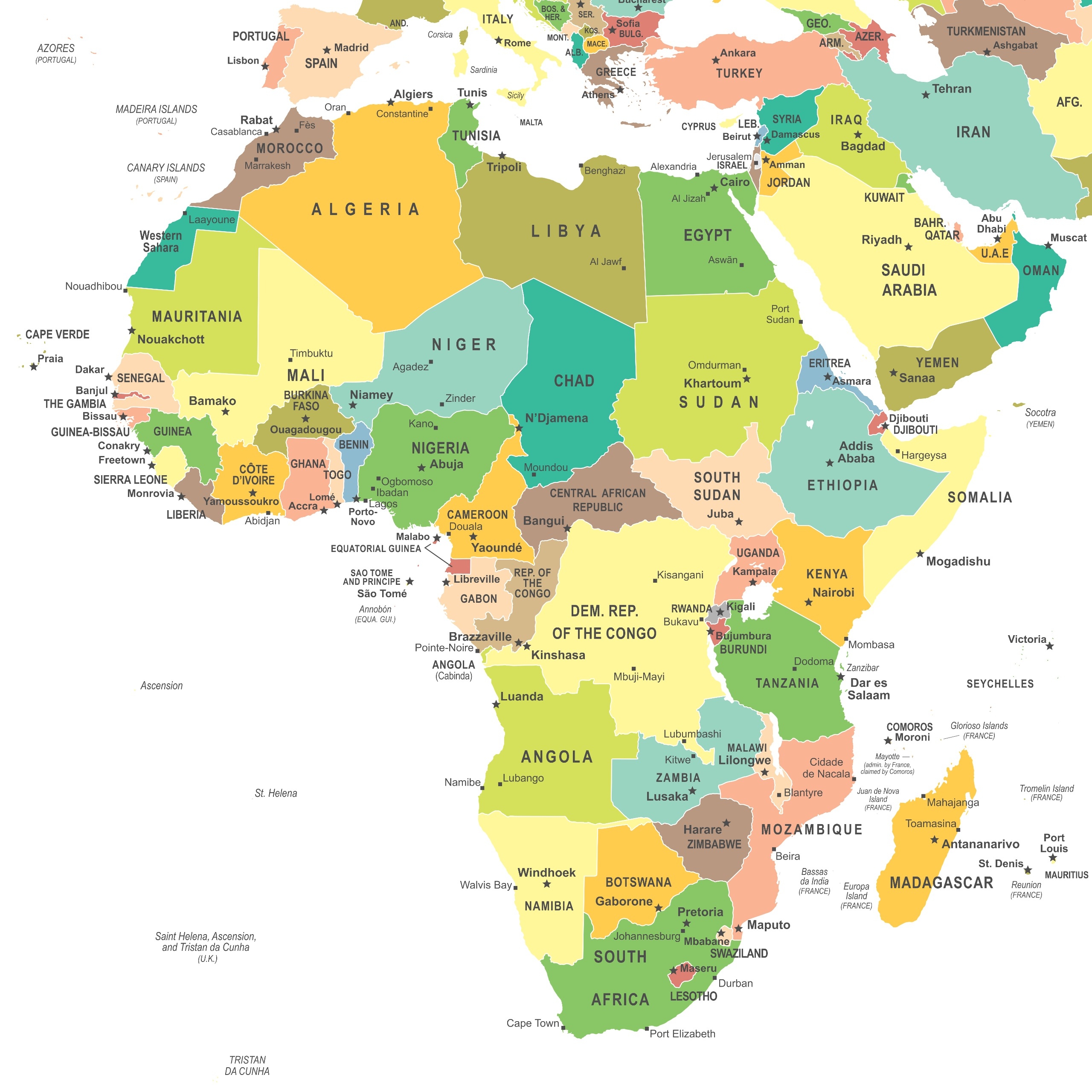 Capital Cities Of Africa Mappr Capital Cities Of Africa Mappr