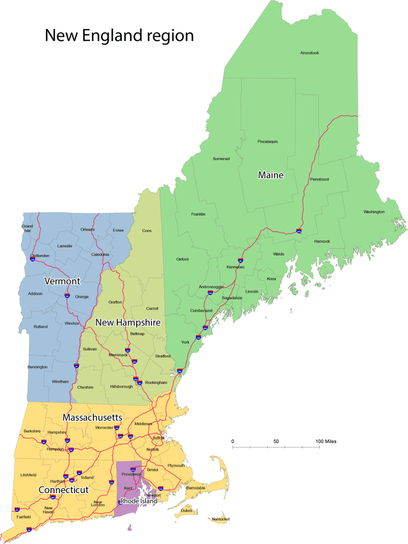 CartoCraft New England County Map Your vector maps CartoCraft New England County Map Your vector maps