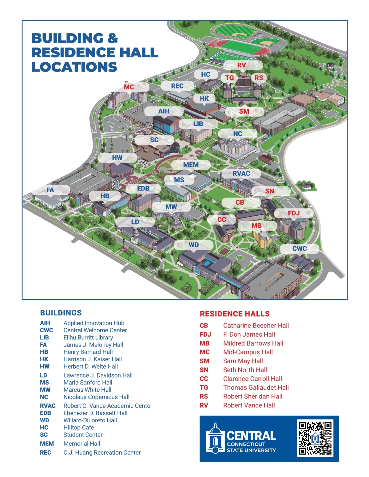 Central Connecticut State University Campus Map 2025 All Maps
