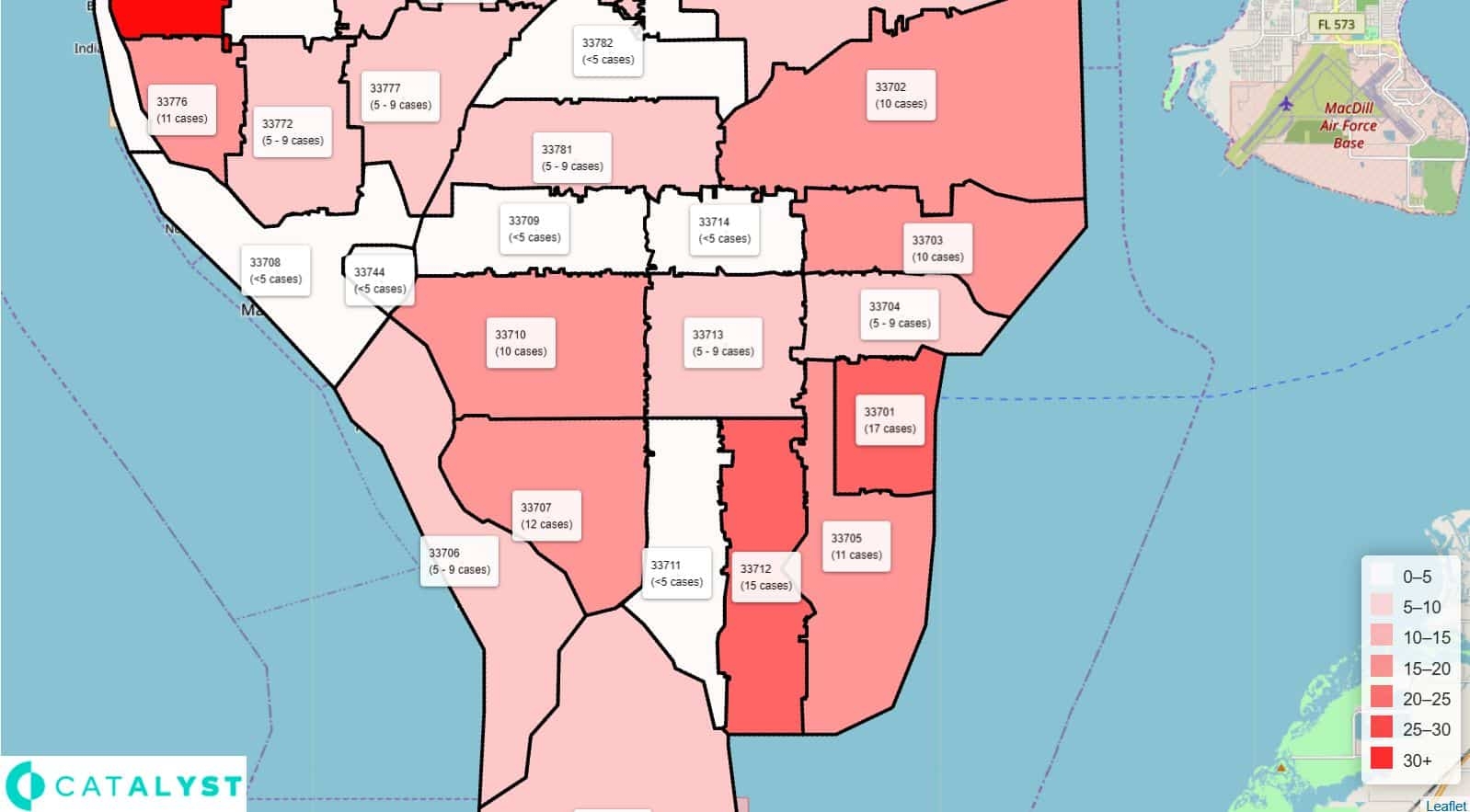 Check Out Our New Interactive Map Showing Covid 19 Cases By ZIP Code In Pinellas County St Pete Catalyst