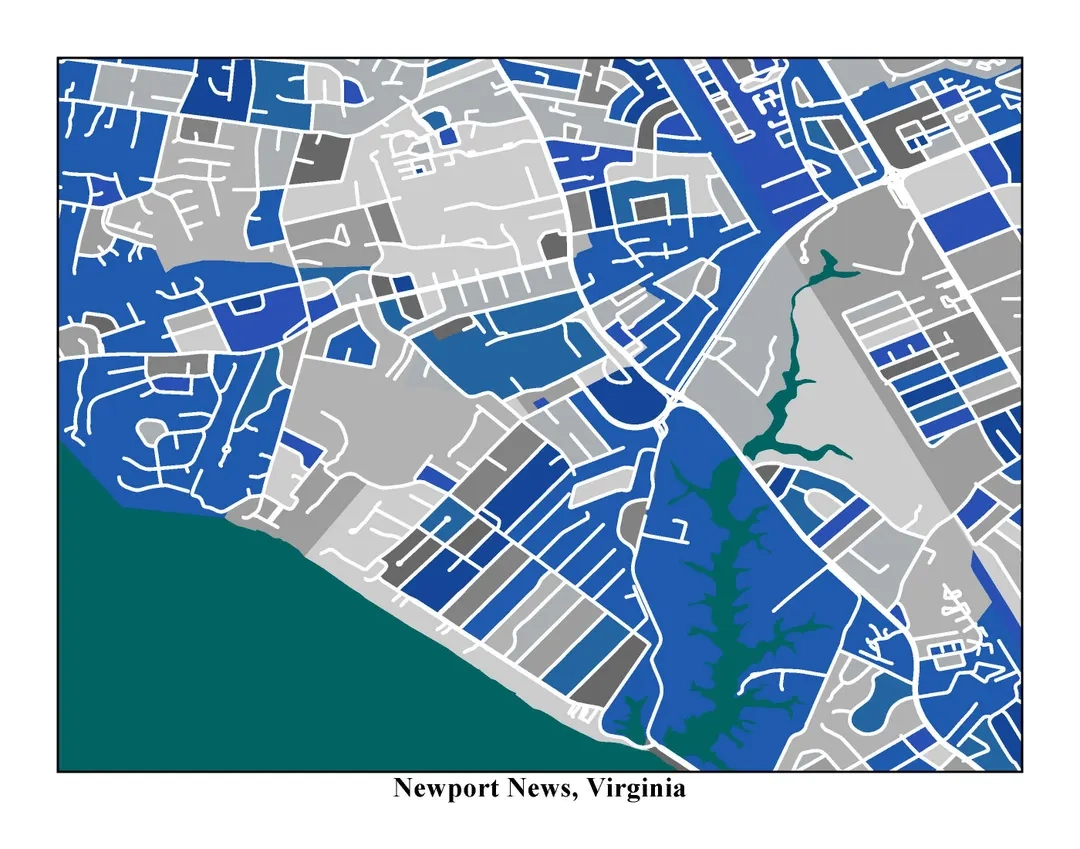 Christopher Newport University va Street Grid Print Etsy
