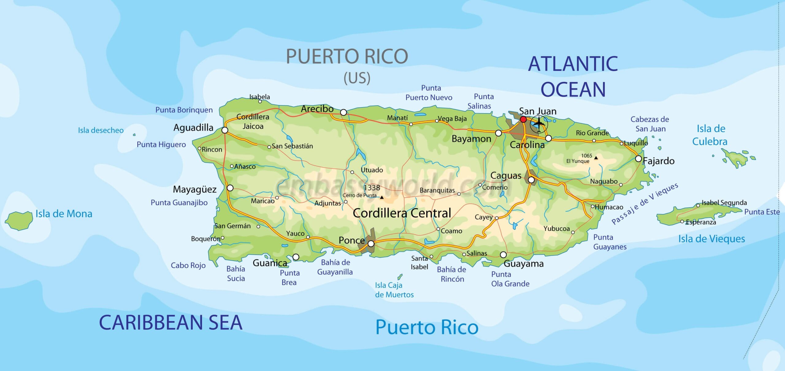Cities Map Of Puerto Rico