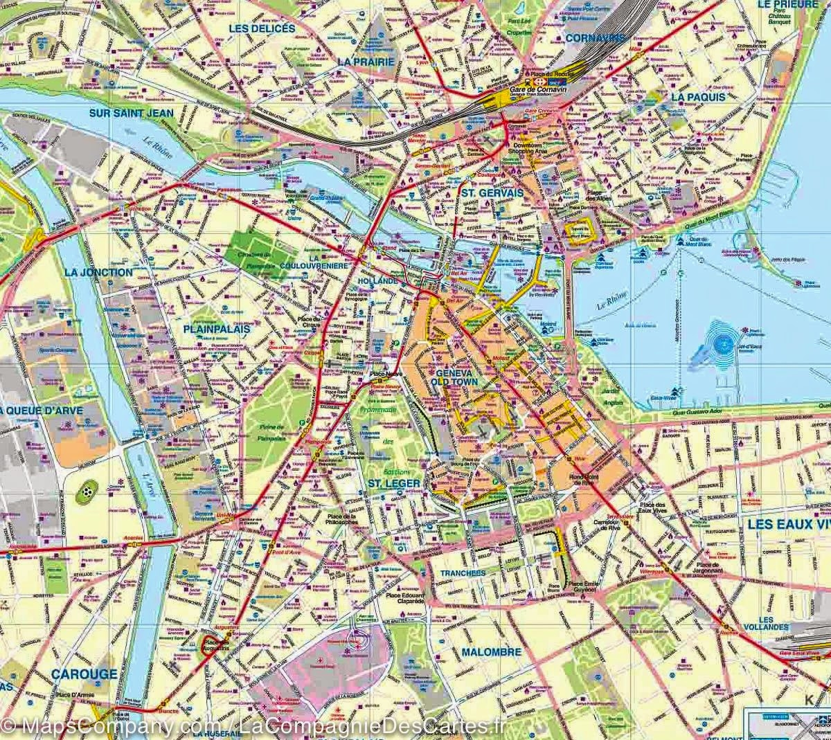 geneva switzerland city map