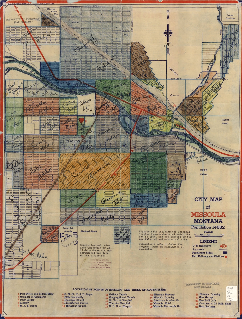 City Map Of Missoula Montana Population 14652 Panel Title City Map Of Missoula The Garden City Of Montana Montana History Portal