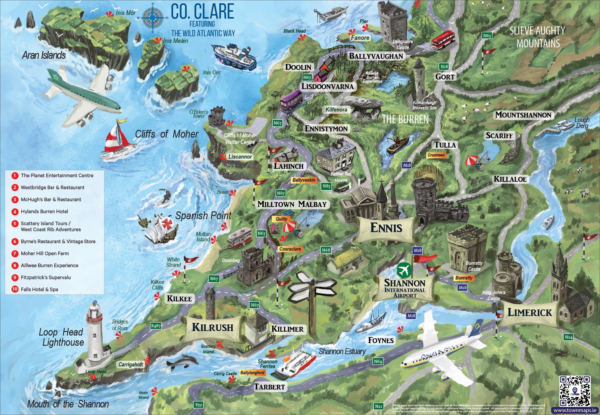 Clare County Map Town Maps