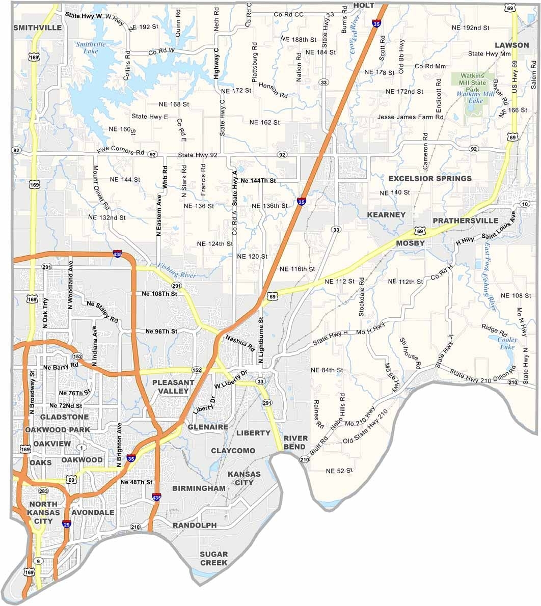 Clay County Map Missouri US County Maps