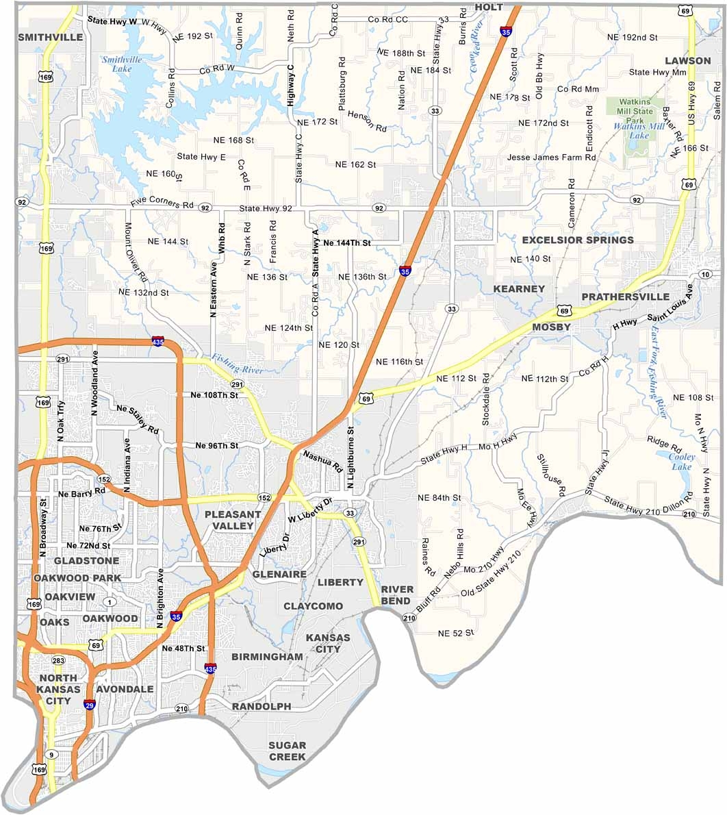 Clay County Map Missouri US County Maps