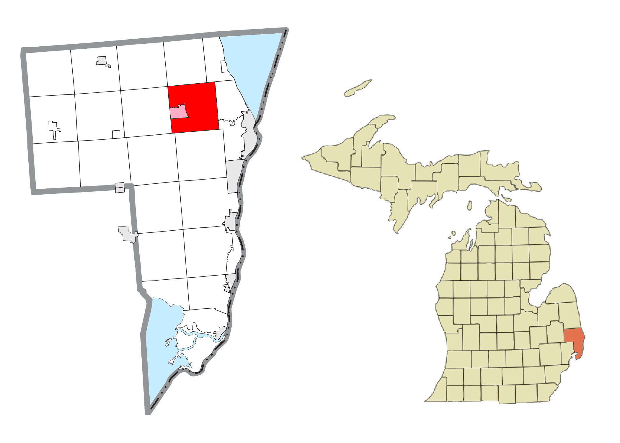 map of st clair county mi