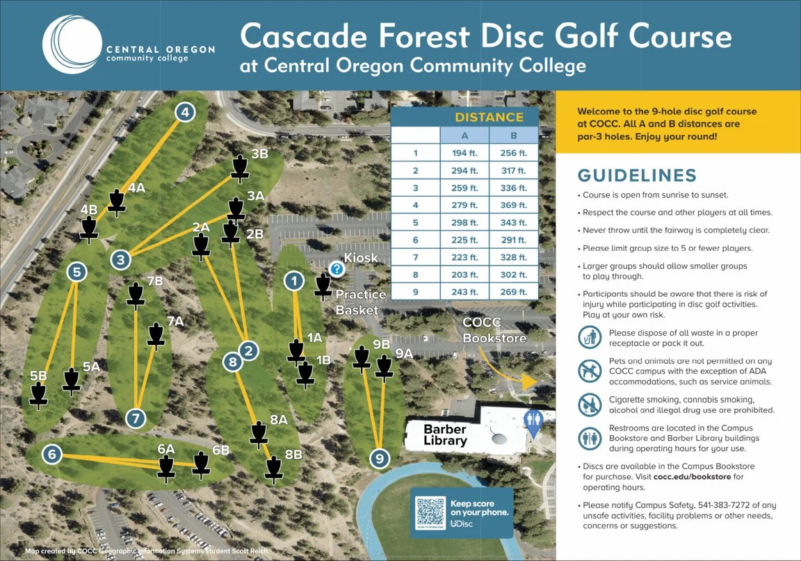 COCC Cascade Forest Disc Golf Course Map By Quarter Wind Partners Avenza Maps COCC Cascade Forest Disc Golf Course Map By Quarter Wind Partners Avenza Maps