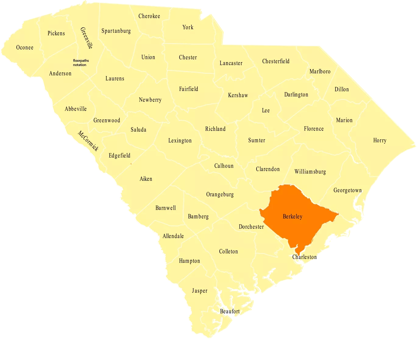 map of berkeley county sc