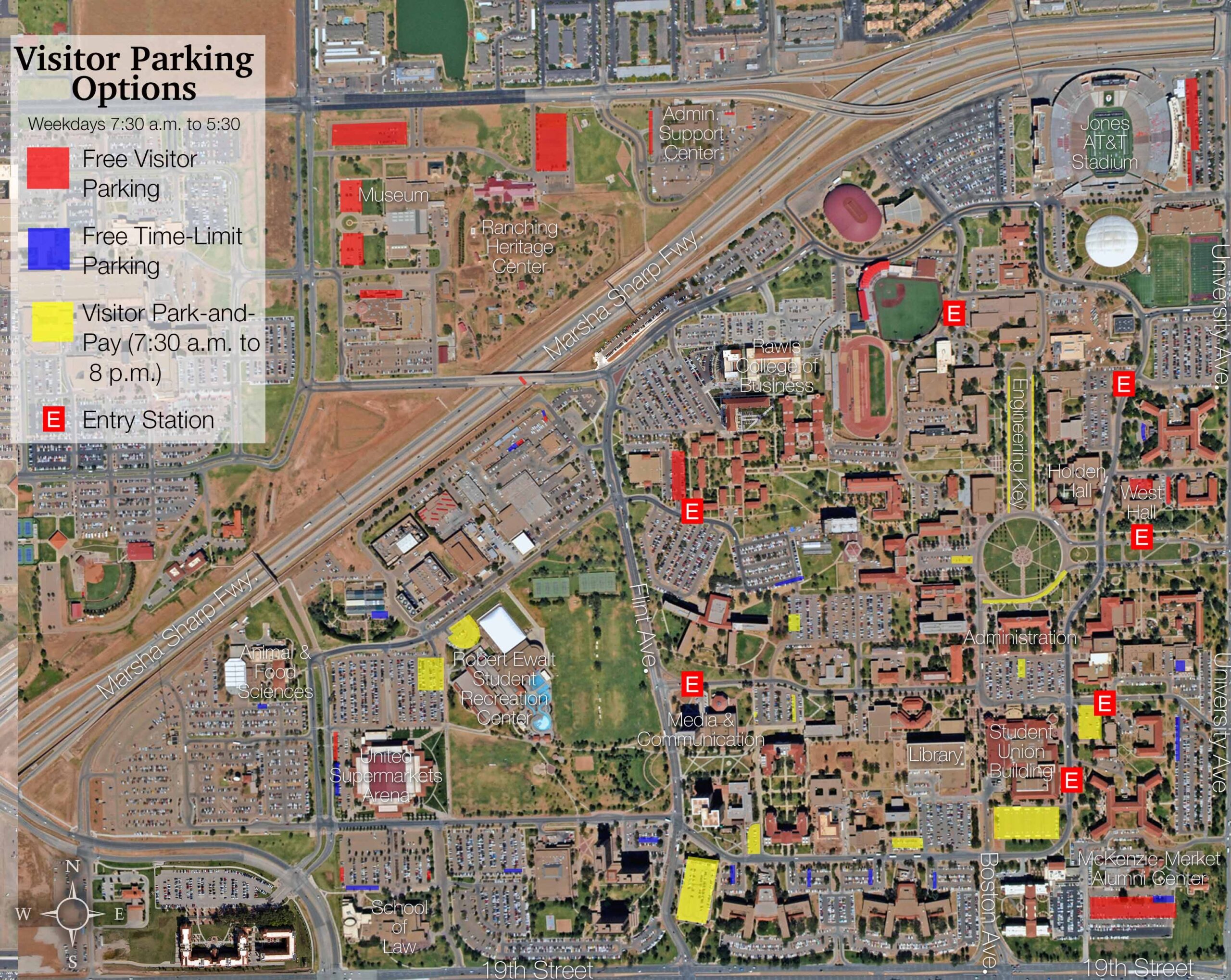 texas tech university campus map