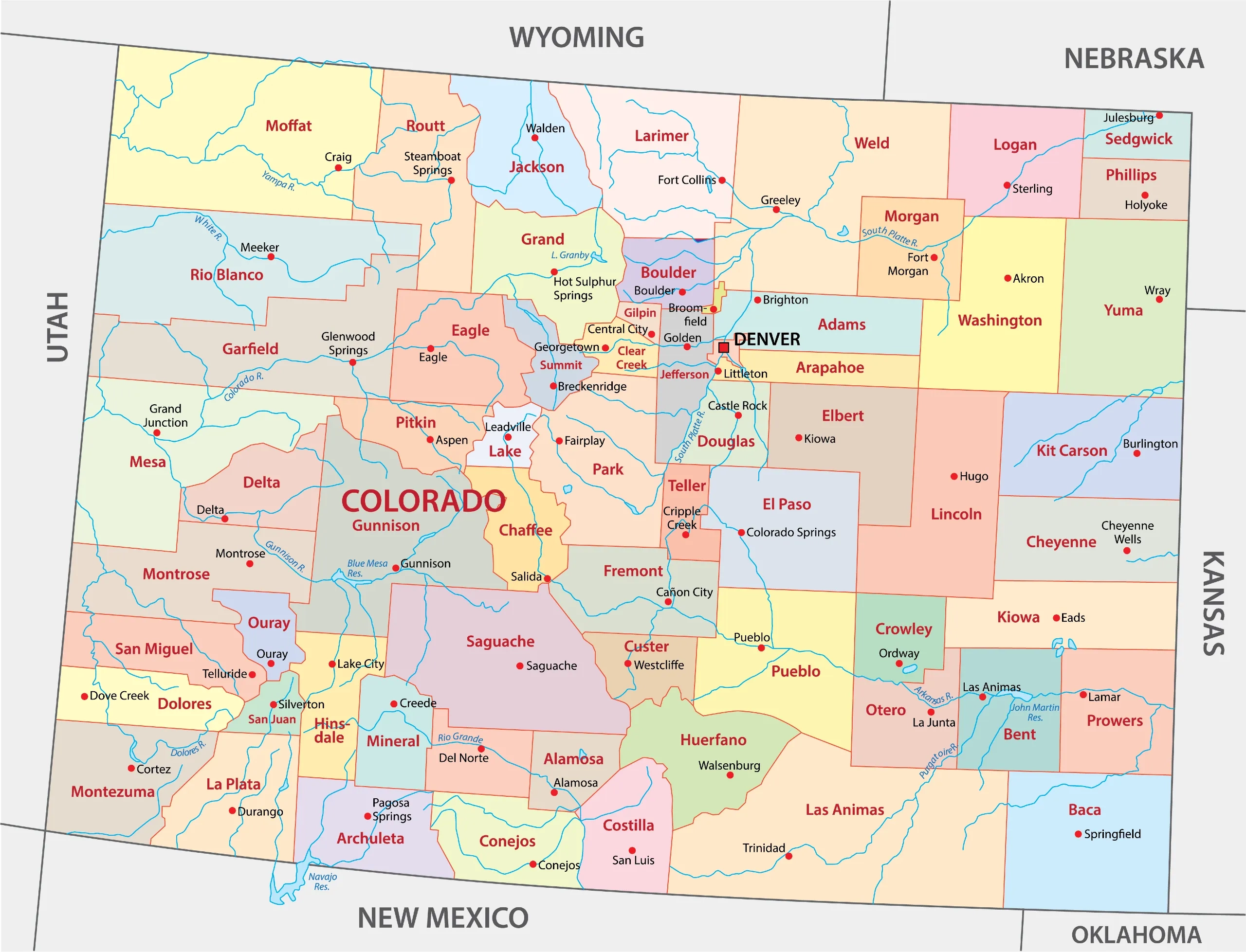 Colorado Counties Map Mappr Colorado Counties Map Mappr