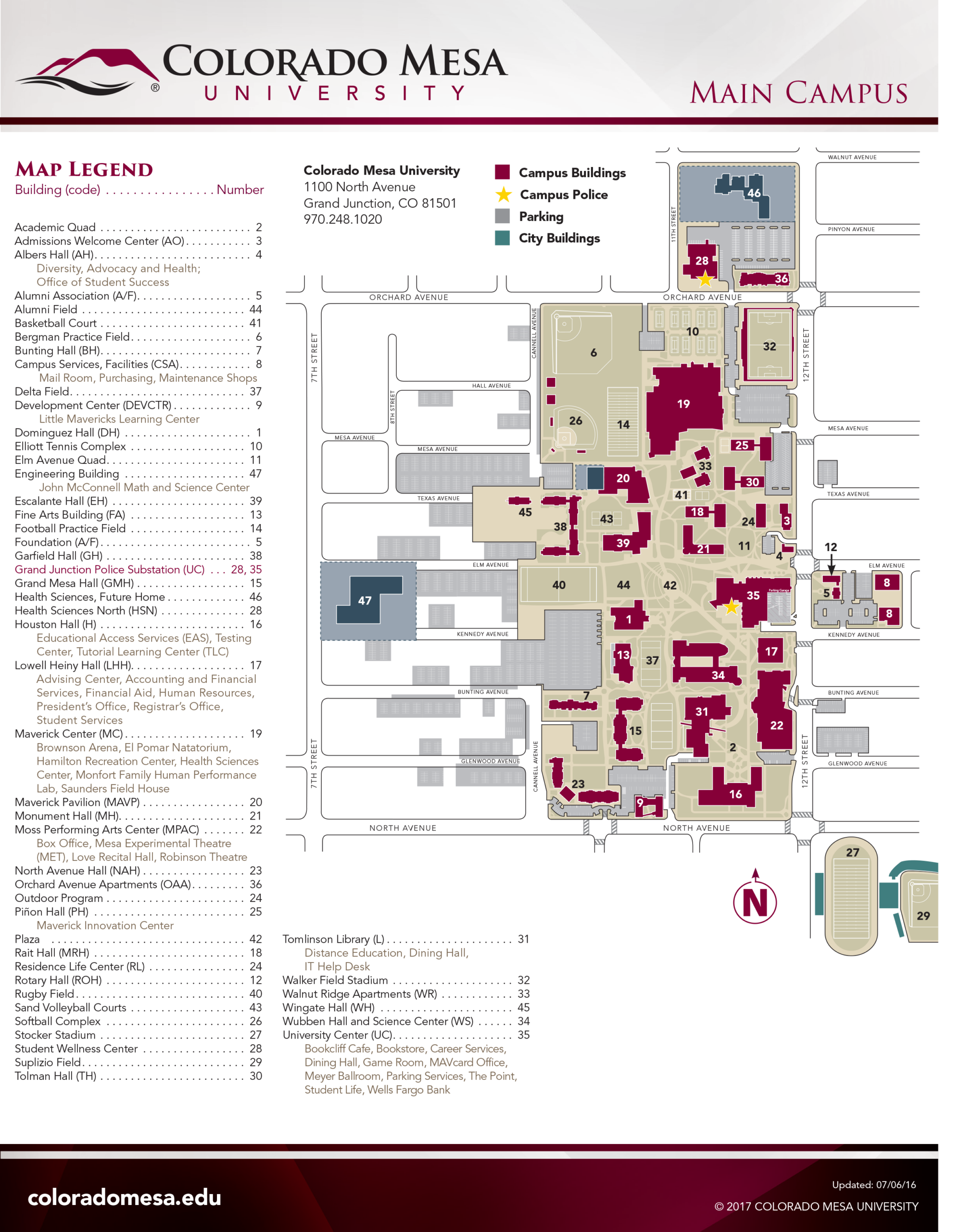 Colorado Mesa Campus Map Printable Study Planner