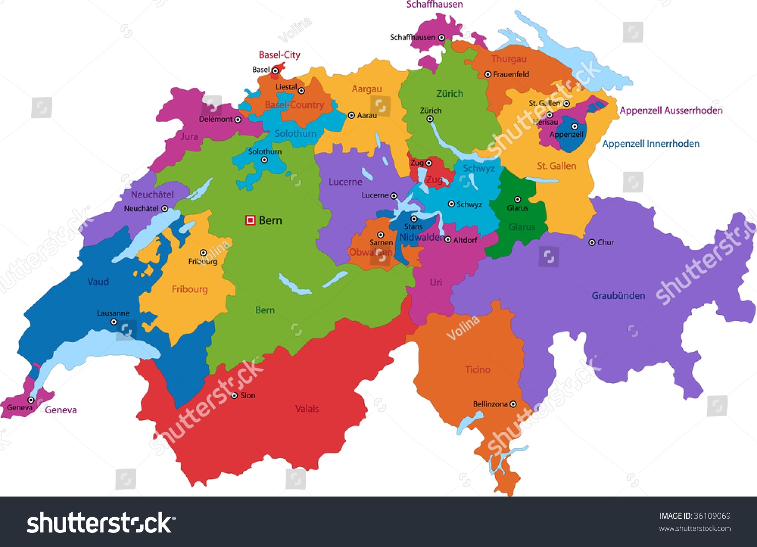 city of switzerland map