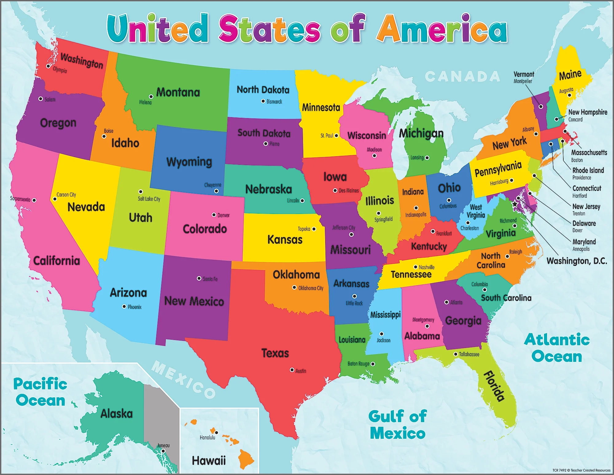 Colorful United States Of America Map Chart McGregor s Teacher Supplies Colorful United States Of America Map Chart McGregor s Teacher Supplies
