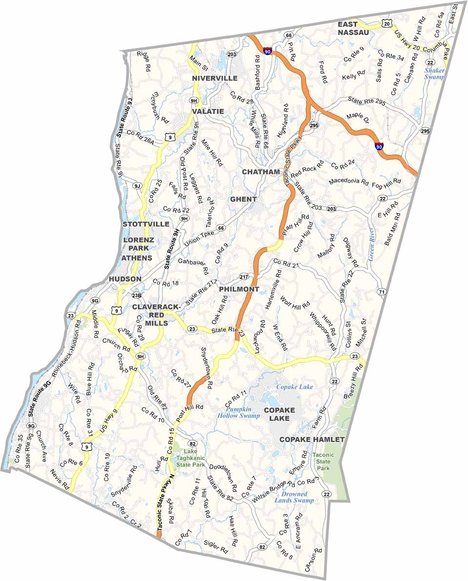 Columbia County Map New York US County Maps
