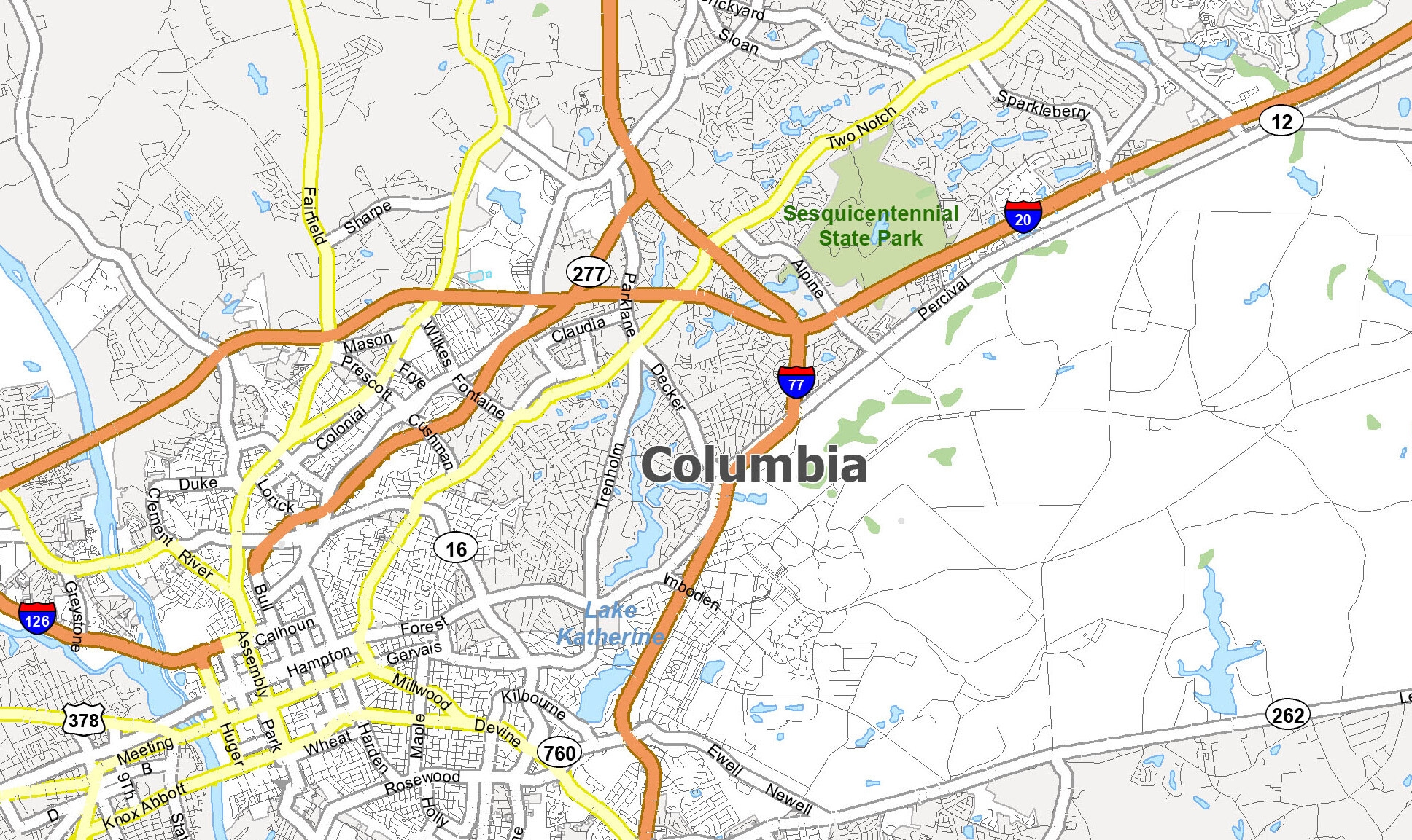 Columbia South Carolina Map GIS Geography