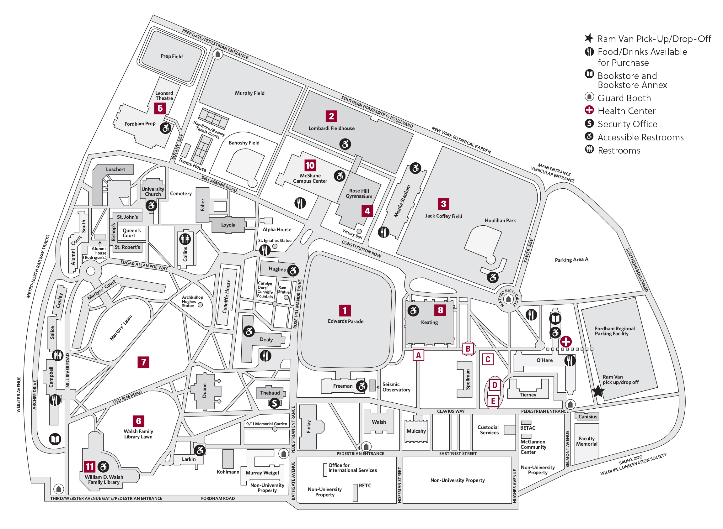 Commencement Day Campus Map Fordham