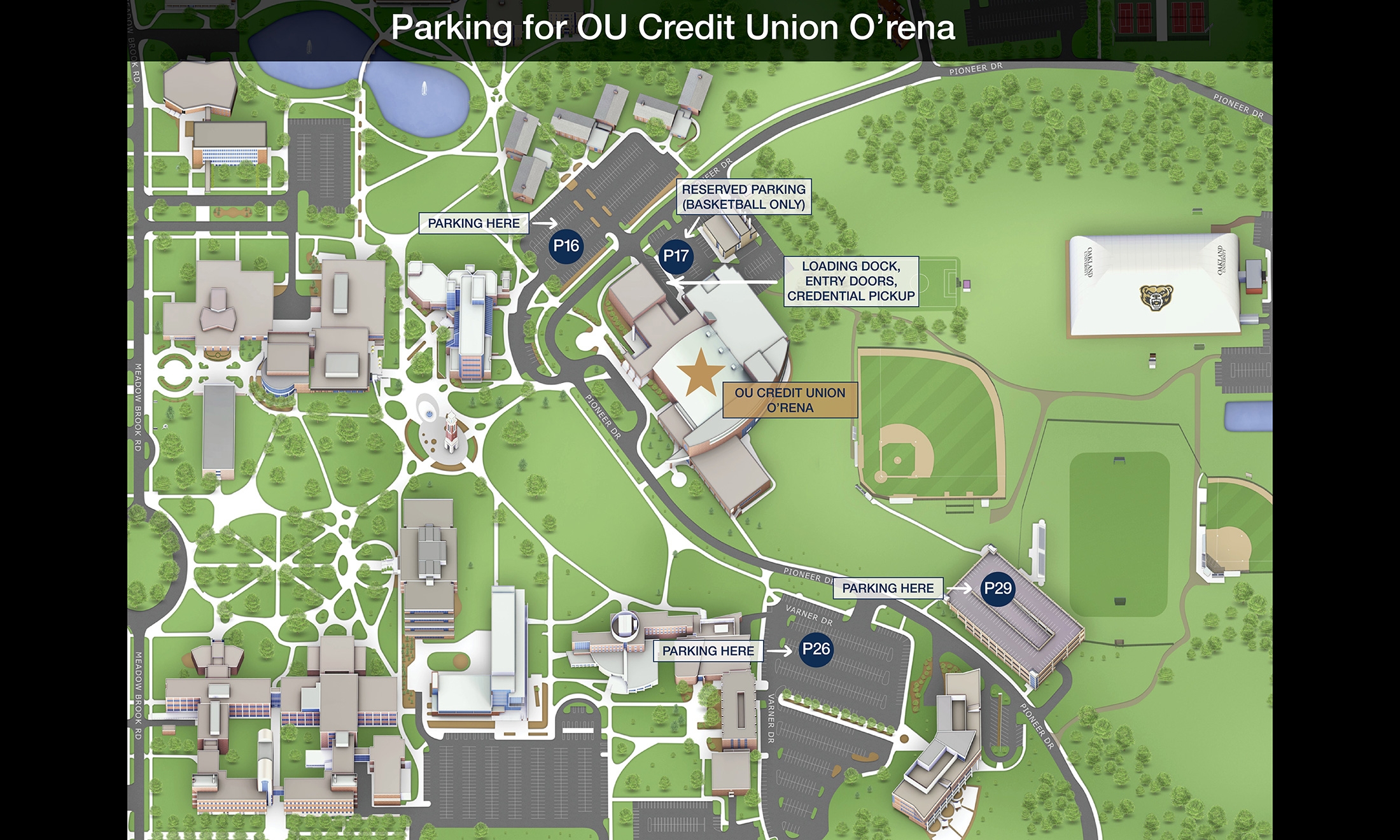 oakland university campus map