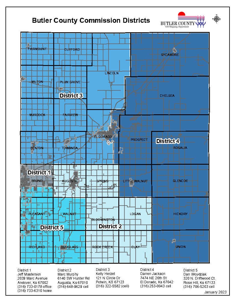 Commission District Map Butler County KS Official Website Commission District Map Butler County KS Official Website