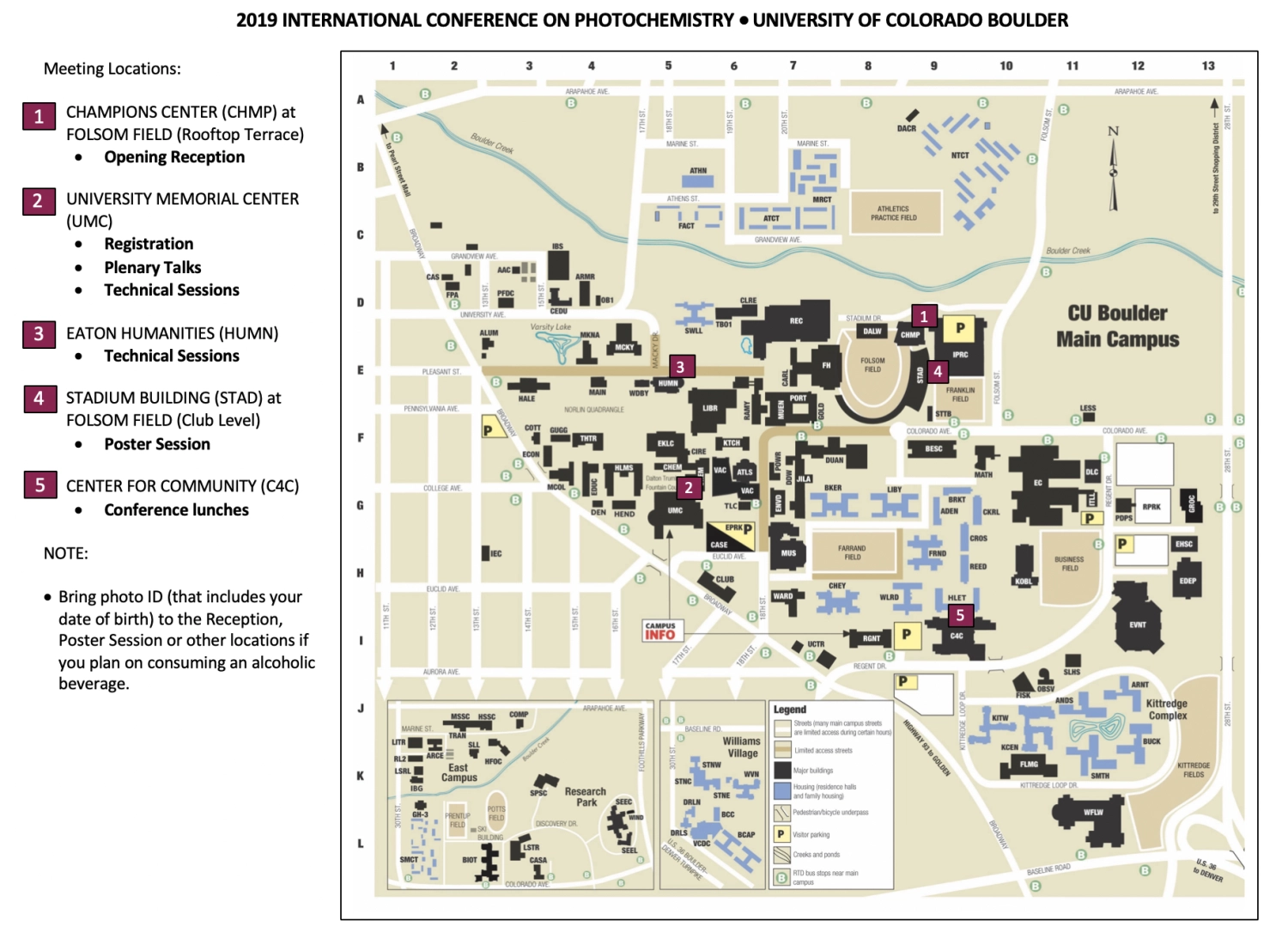 Conference Map Info ICP 2019 University Of Colorado Boulder
