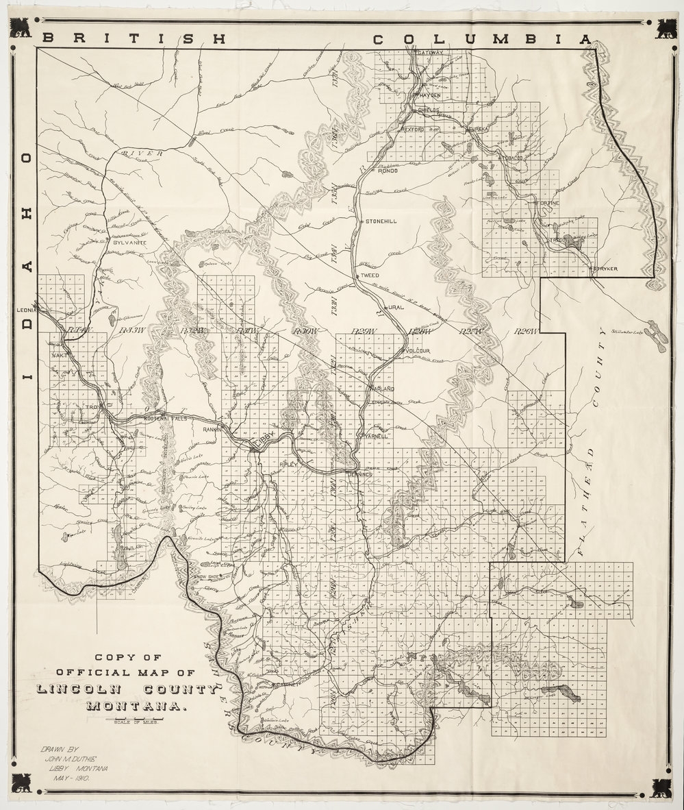 Copy Of The Official Map Of Lincoln County Montana Montana History Portal