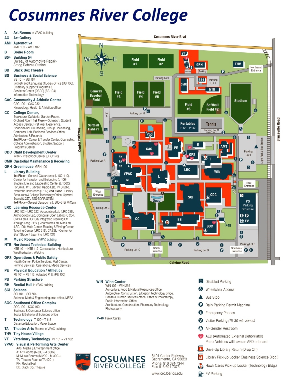 Cosumnes River College Campus Map CRC Ontheworldmap Cosumnes River College Campus Map CRC Ontheworldmap