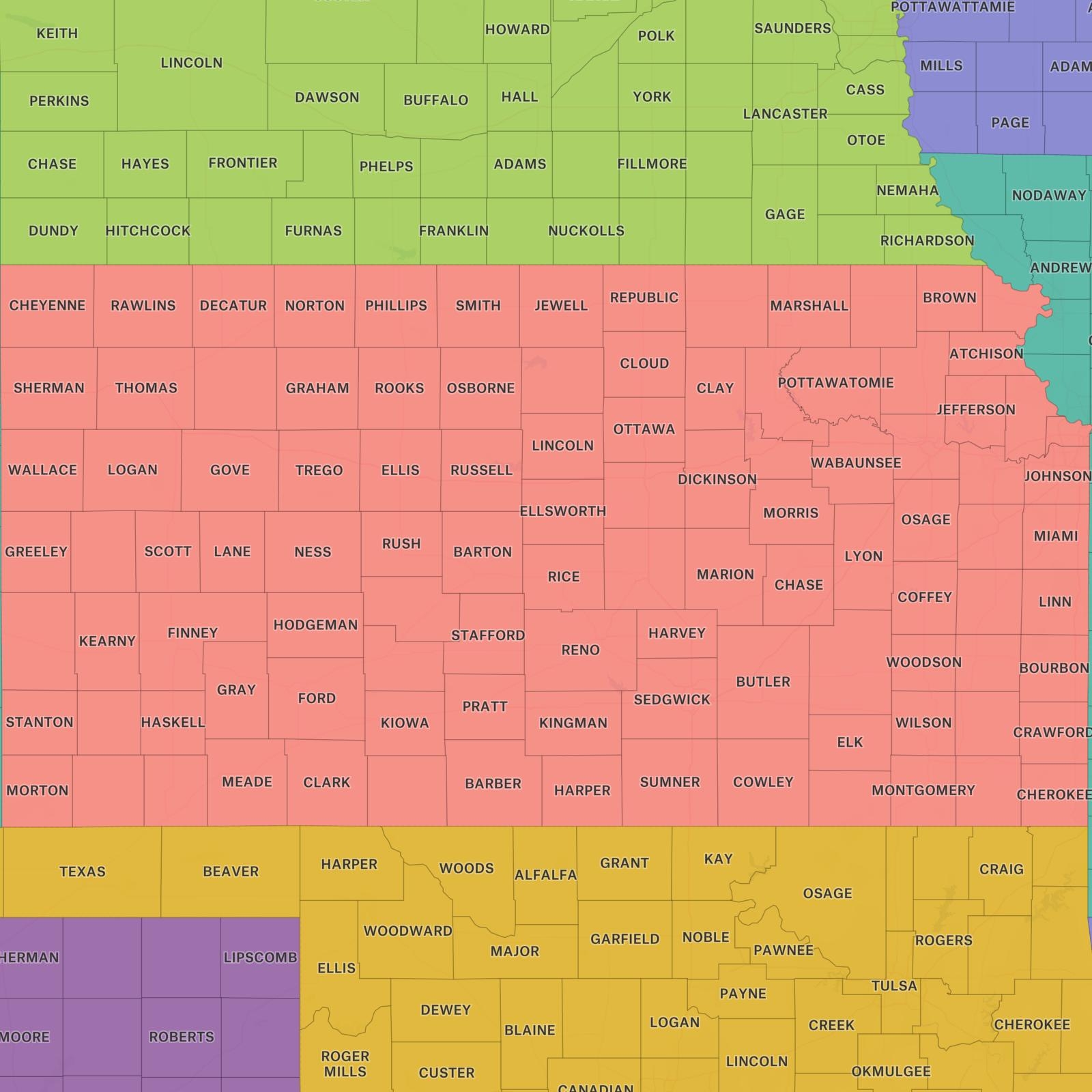 counties in kansas map counties in kansas map