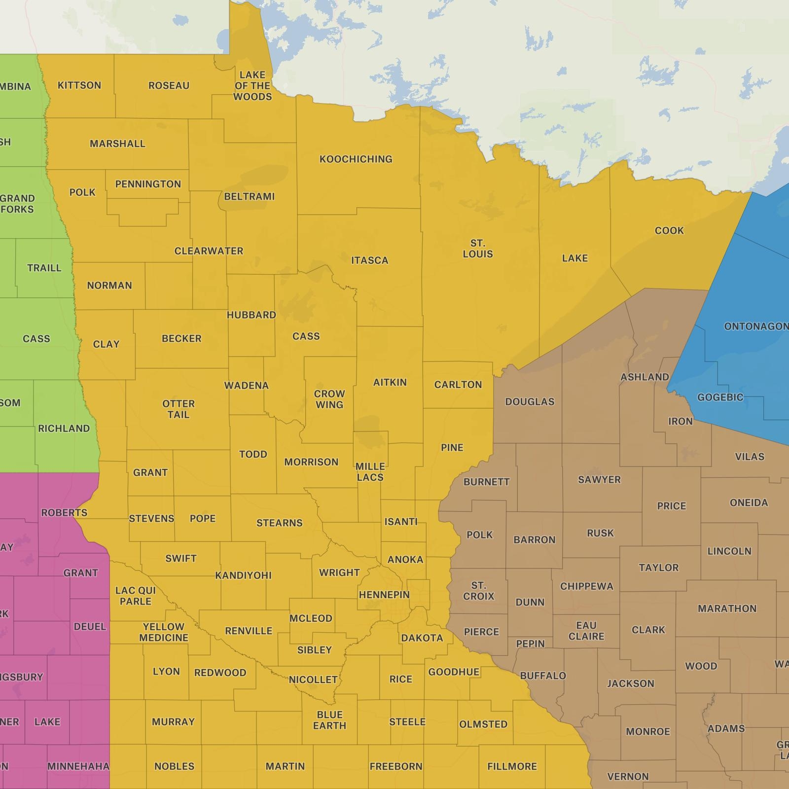 Counties In Minnesota Counties In Minnesota