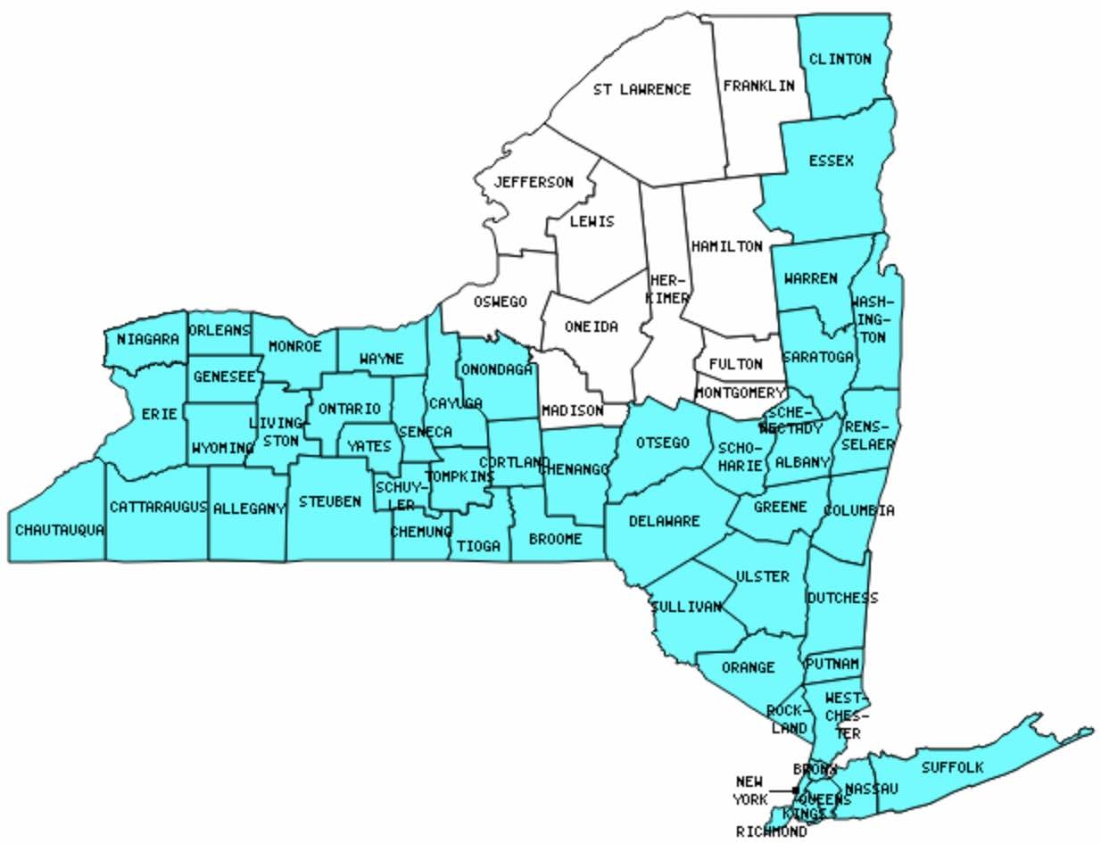 counties in ny map