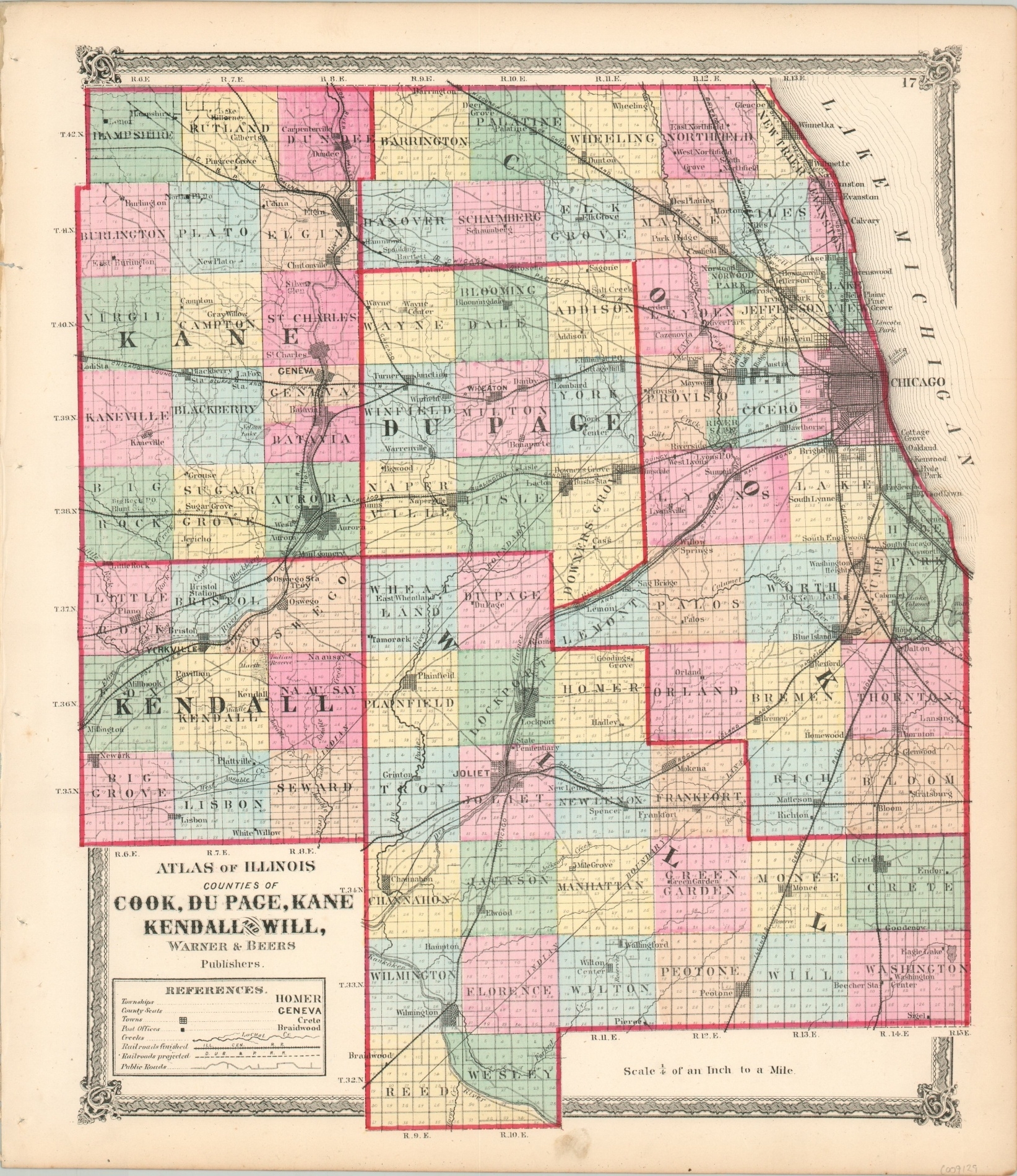 Counties Of Cook DuPage Kane Kendall And Will Curtis Wright Maps