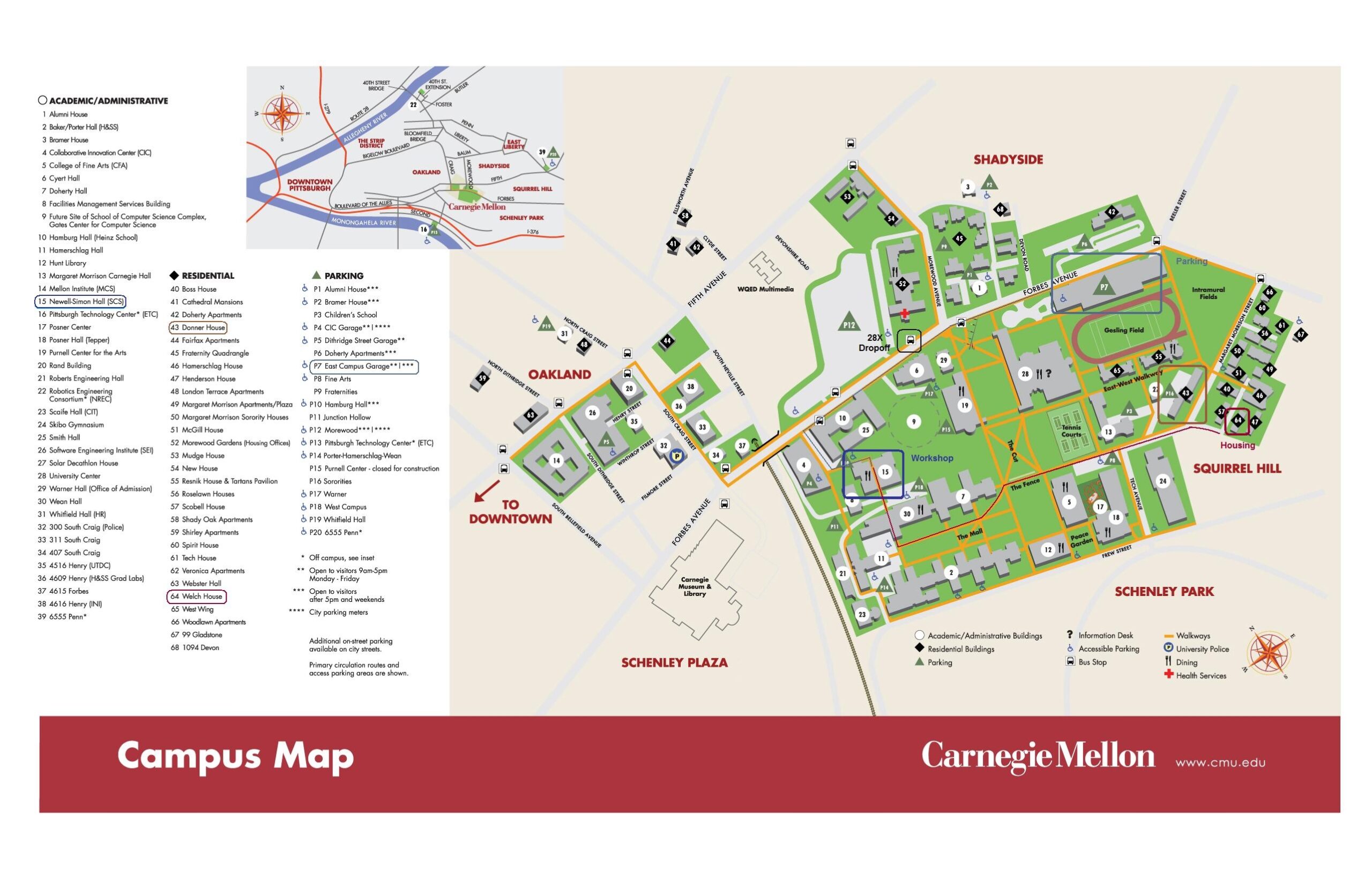 carnegie mellon campus map carnegie mellon campus map