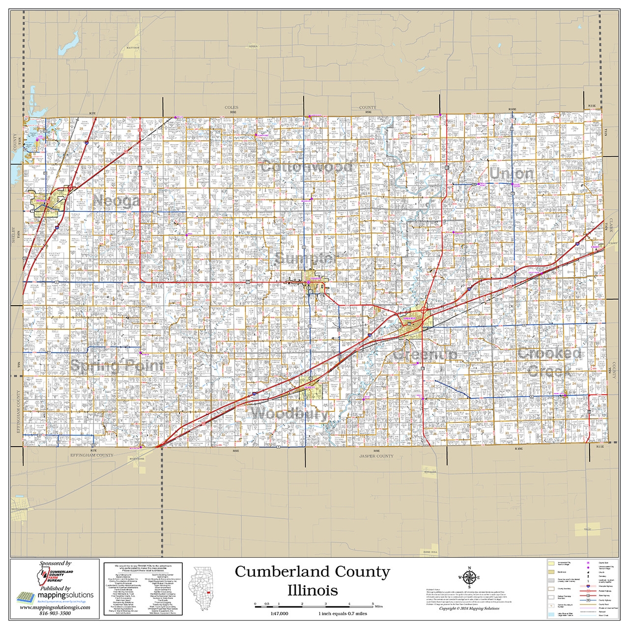 Cumberland County Illinois 2024 Wall Map Mapping Solutions Cumberland County Illinois 2024 Wall Map Mapping Solutions