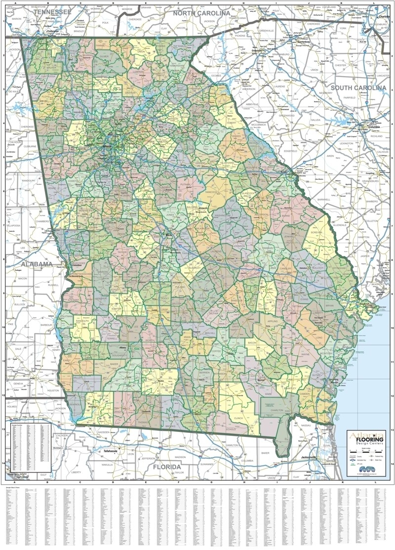 Custom Georgia ZIP Code Wall Map
