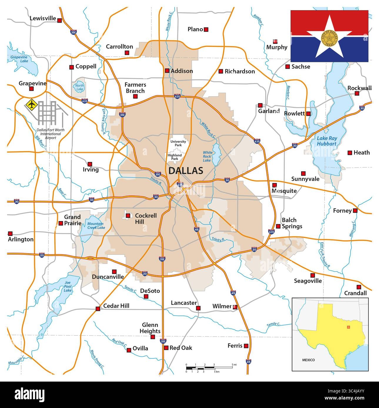 Dallas City Map Hi res Stock Photography And Images Alamy