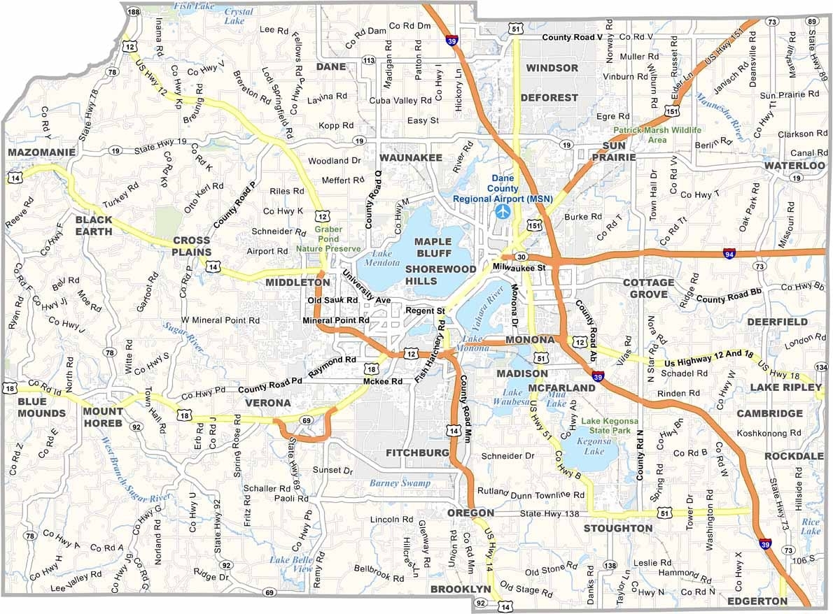 dane county wi map dane county wi map