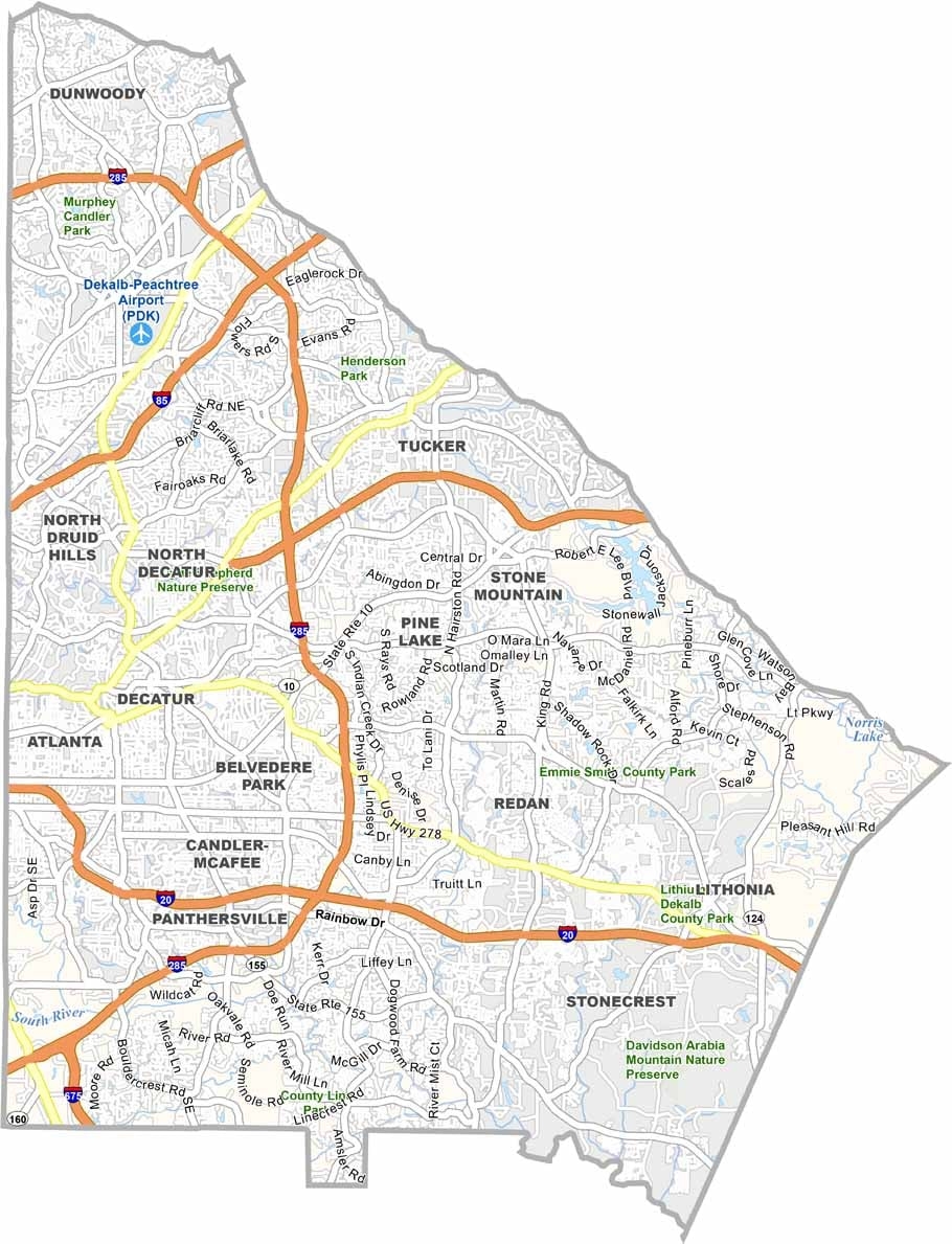 DeKalb County Map Georgia US County Maps DeKalb County Map Georgia US County Maps