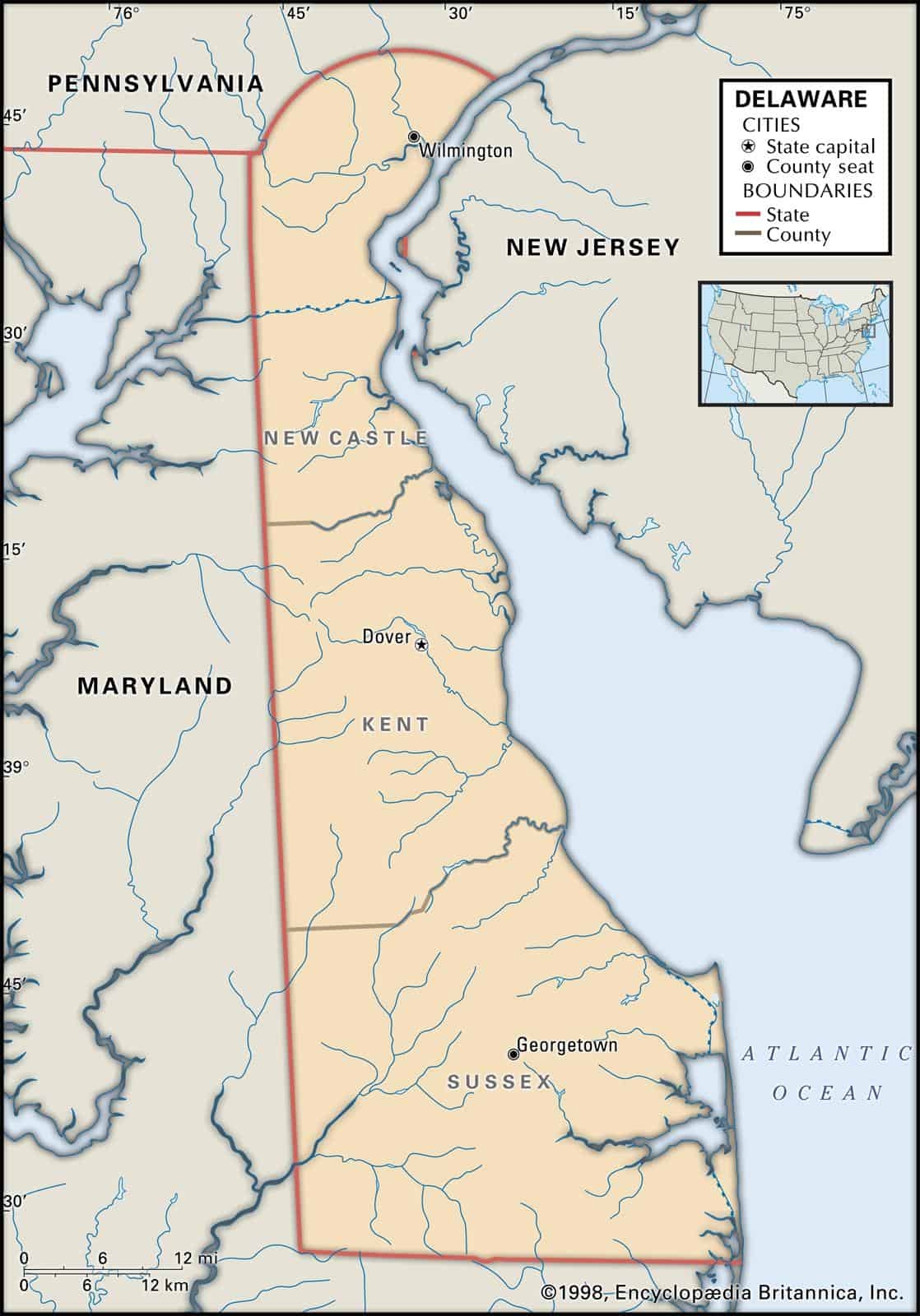 map of delaware counties