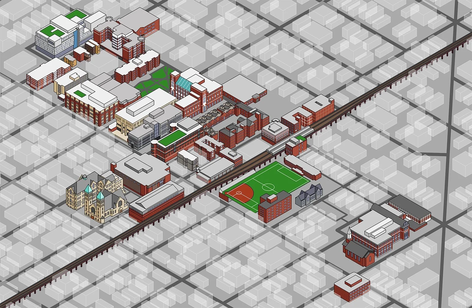 DePaul University Campus Maps Joe Mills Illustration