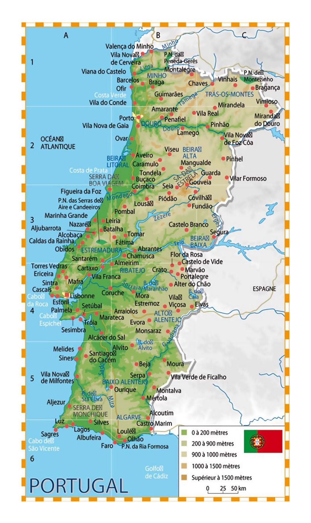 map of portugal with cities