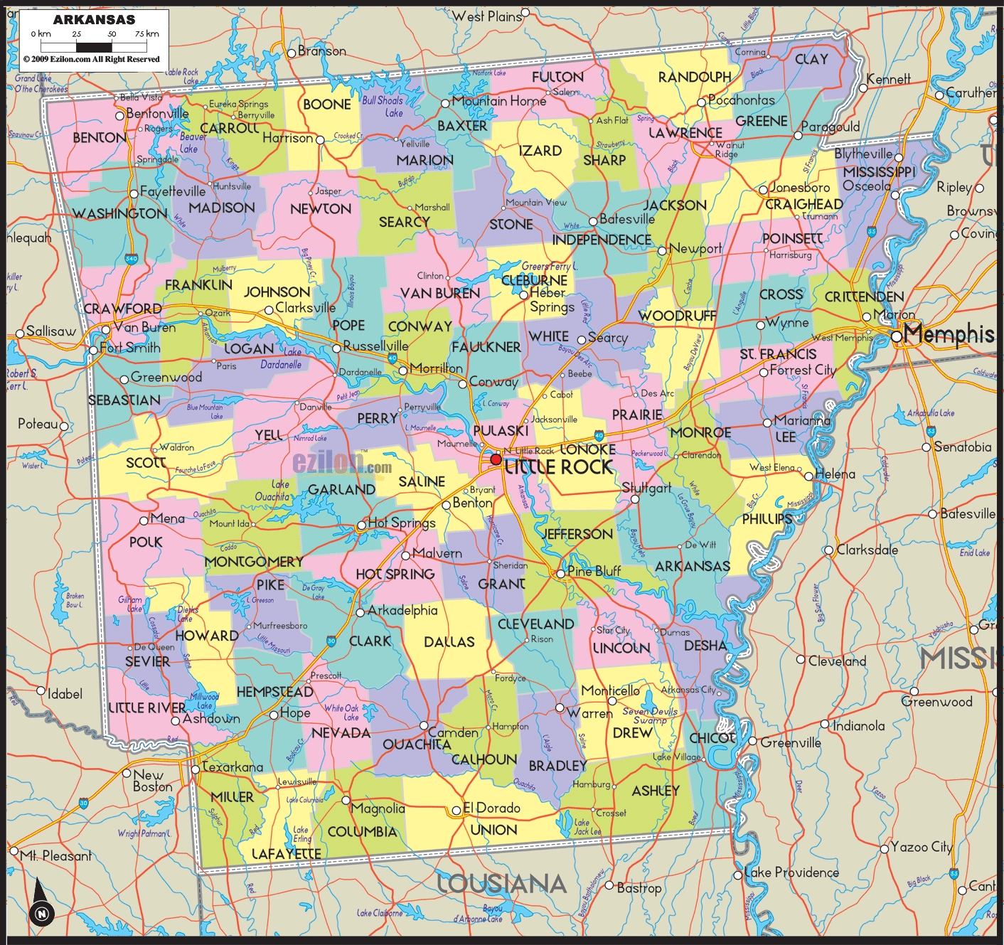 Detailed Map Of Arkansas With Cities Counties And Roads Ezilon Maps Detailed Map Of Arkansas With Cities Counties And Roads Ezilon Maps