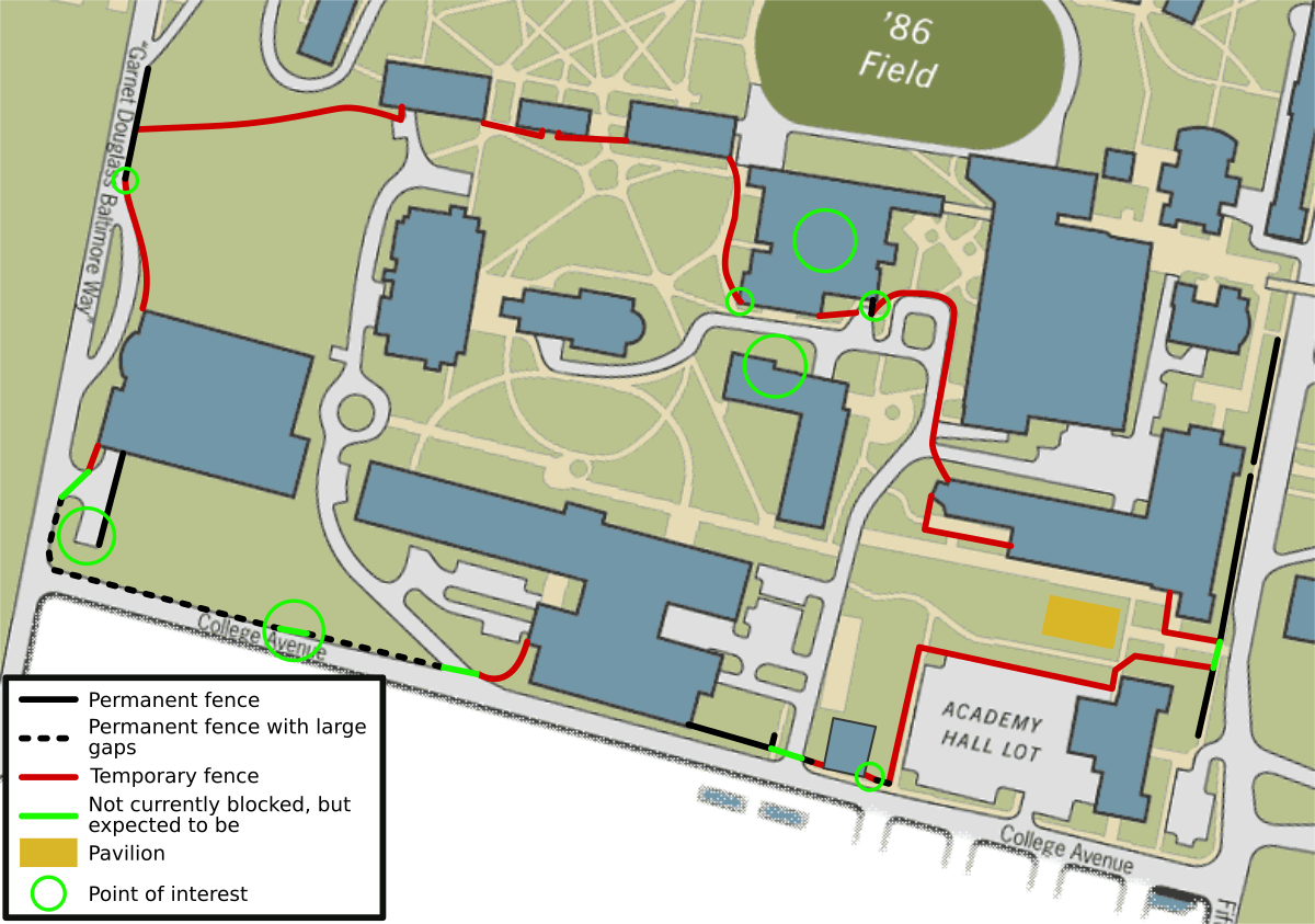 Detailed Map Of The Barriers On Campus R RPI