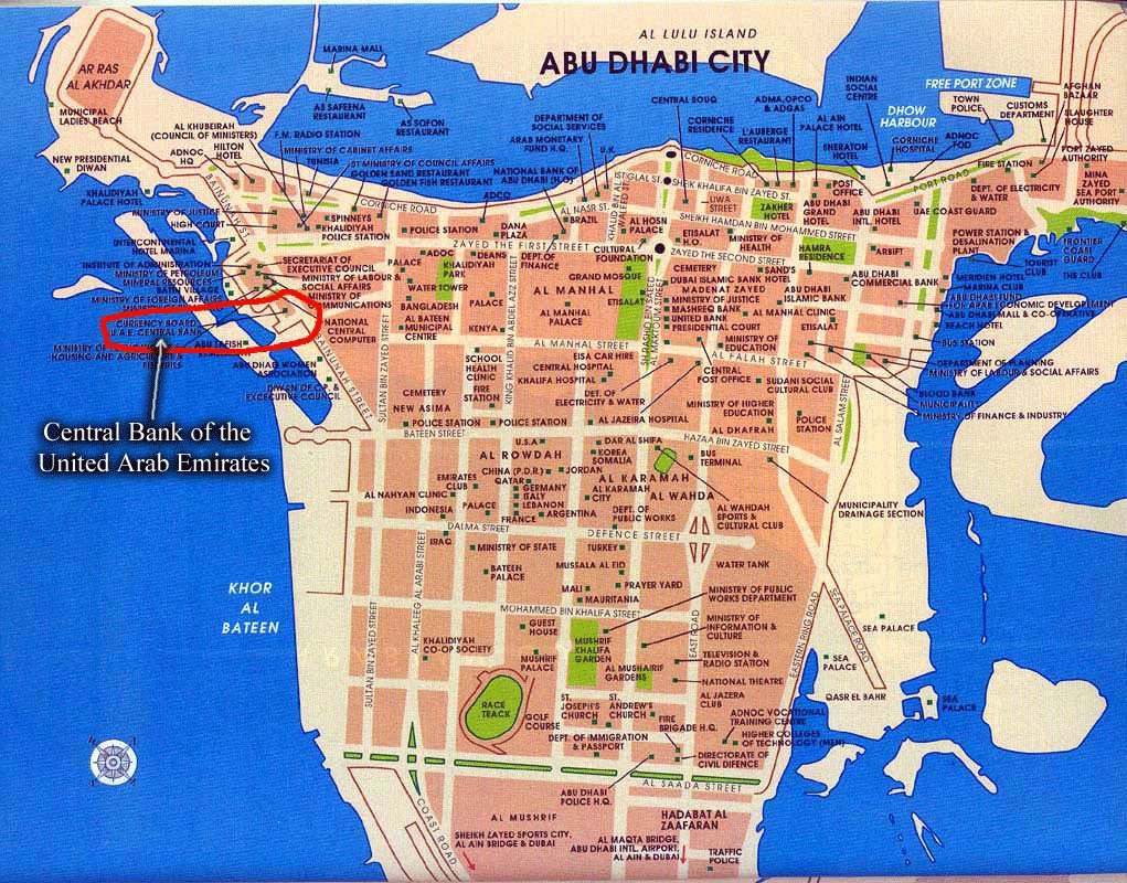 Detailed Road Map Of Abu Dhabi City Abu Dhabi City Detailed Road Map Vidiani Maps Of All Countries In One Place