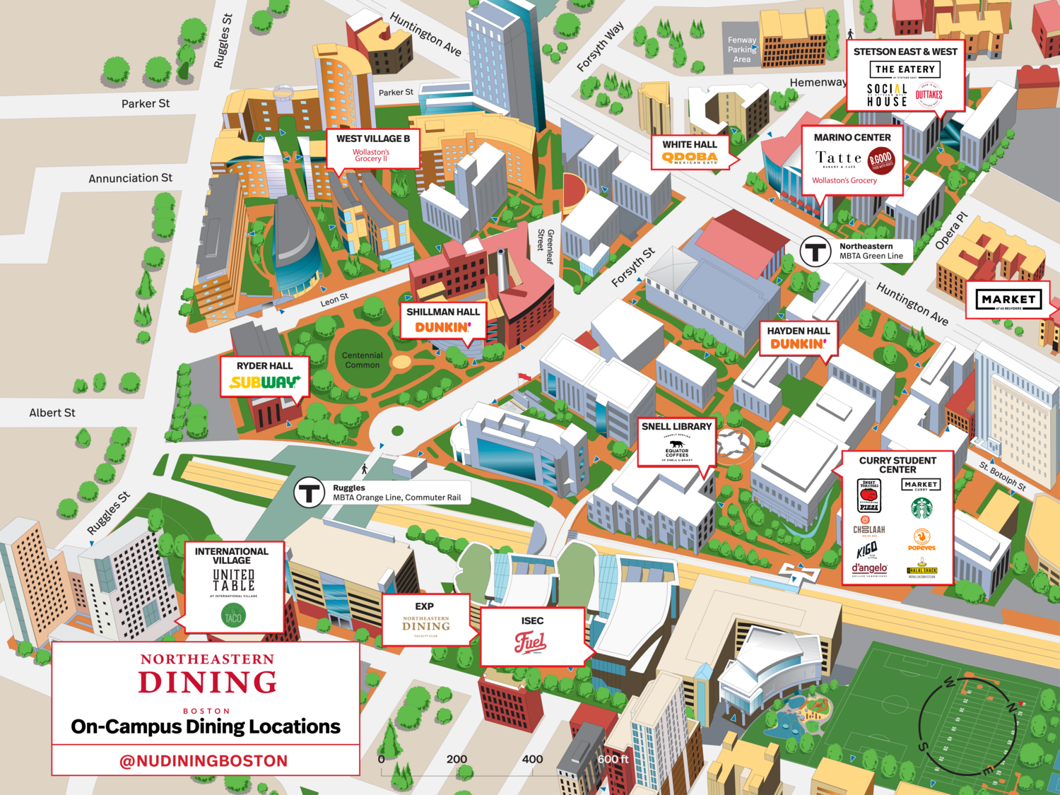 Dine On Campus At Northeastern University Locations And Campus Map