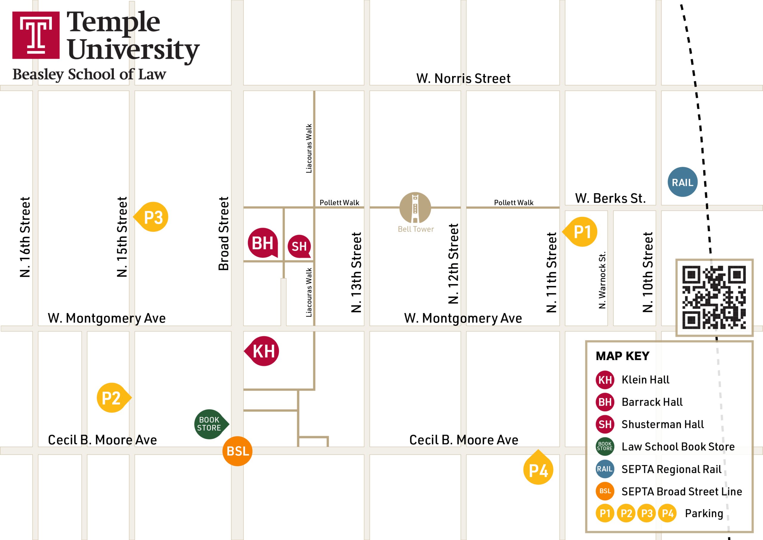 temple campus map