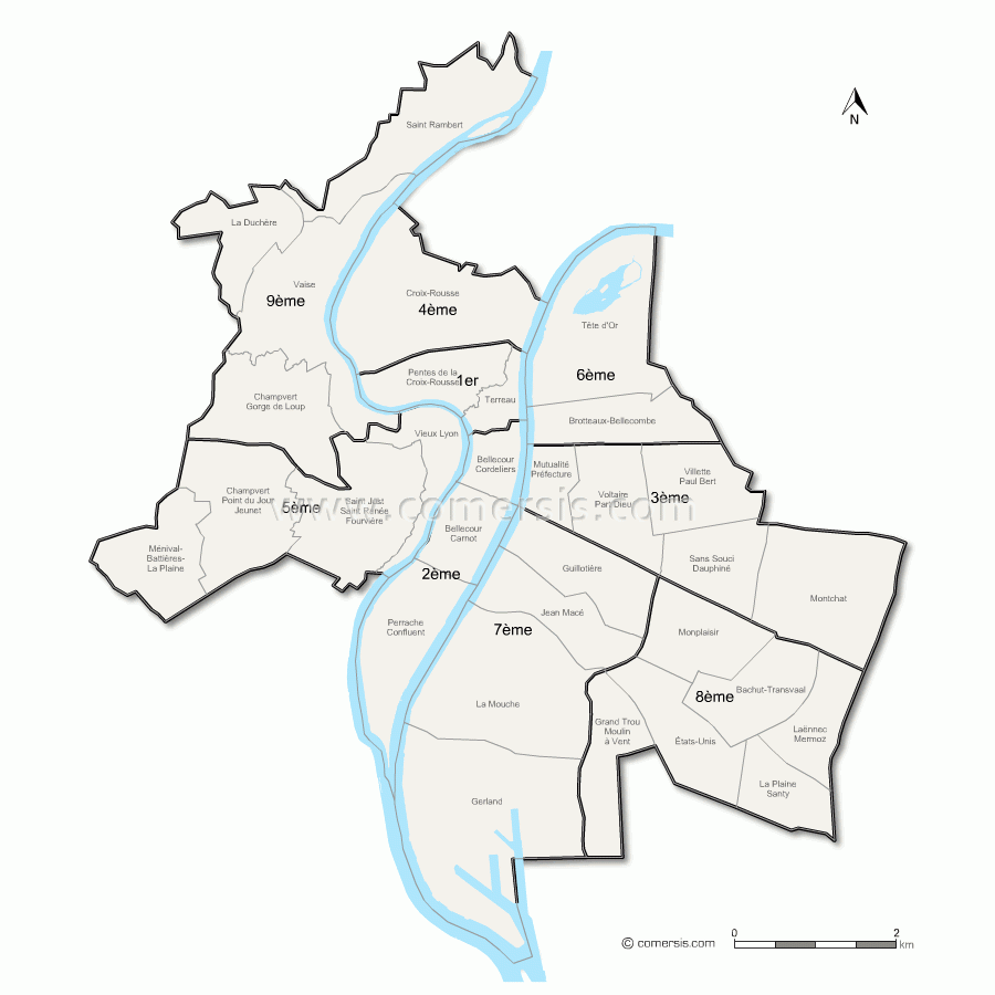 Districts And Boroughs Of Lyon City