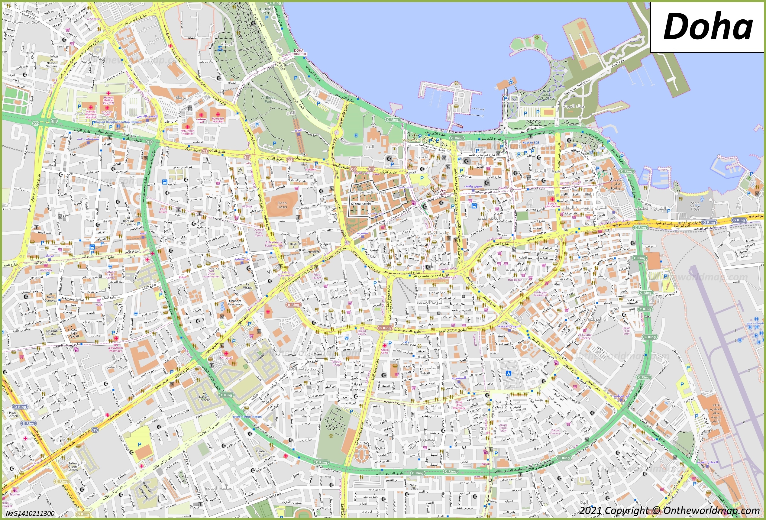 Doha Map Qatar Detailed Maps Of Doha Doha Map Qatar Detailed Maps Of Doha