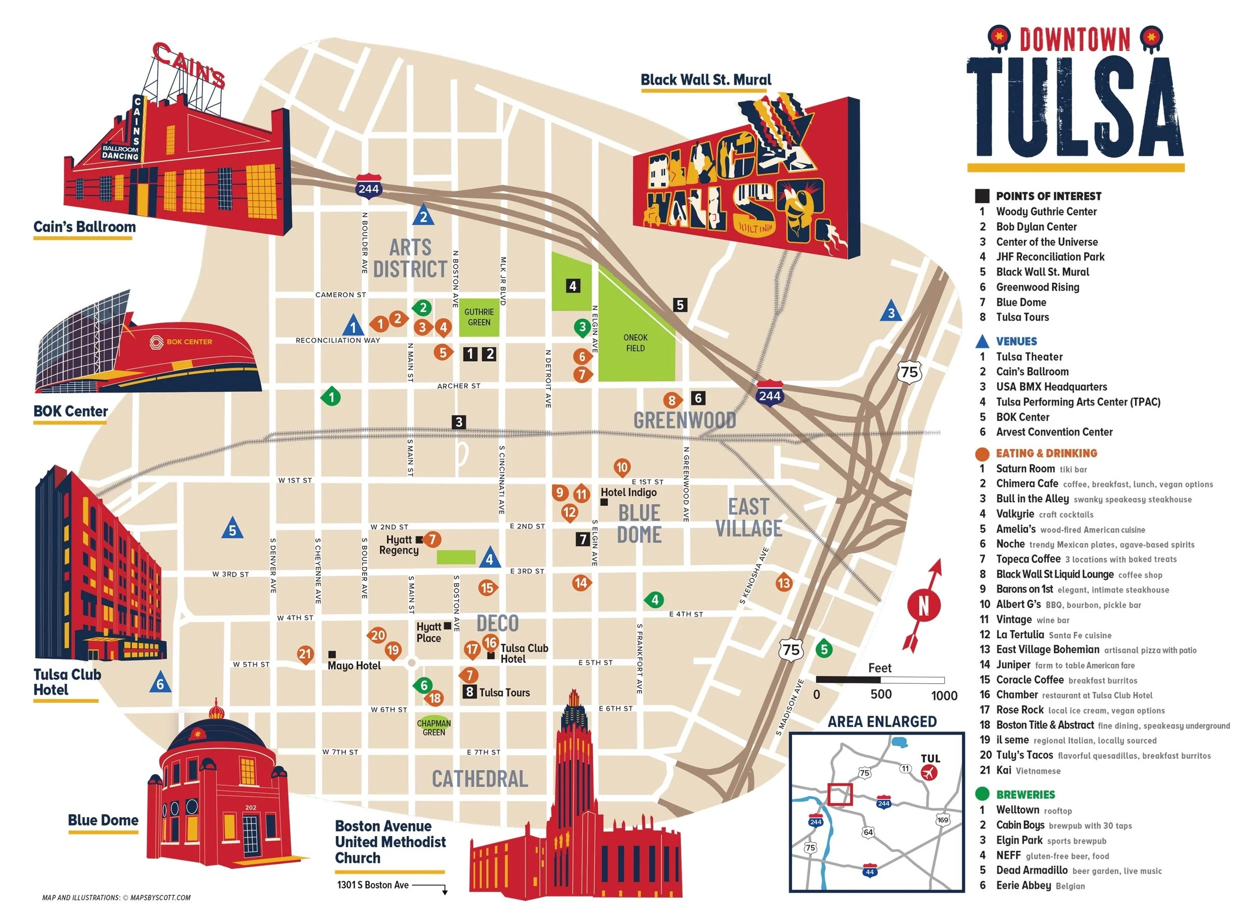 Downtown Tulsa Map Tulsa Tours Downtown Tulsa Map Tulsa Tours