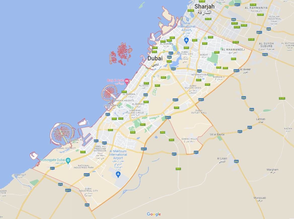dubai city map dubai city map